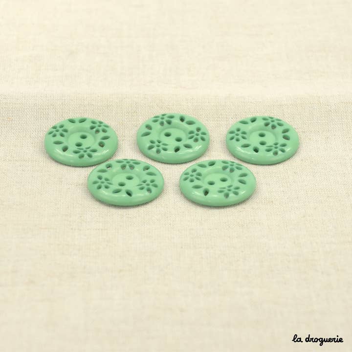 LA DROGUERIE – wholesale Sewing button/snap – "Fleurettes d'antan" button 25 mm9