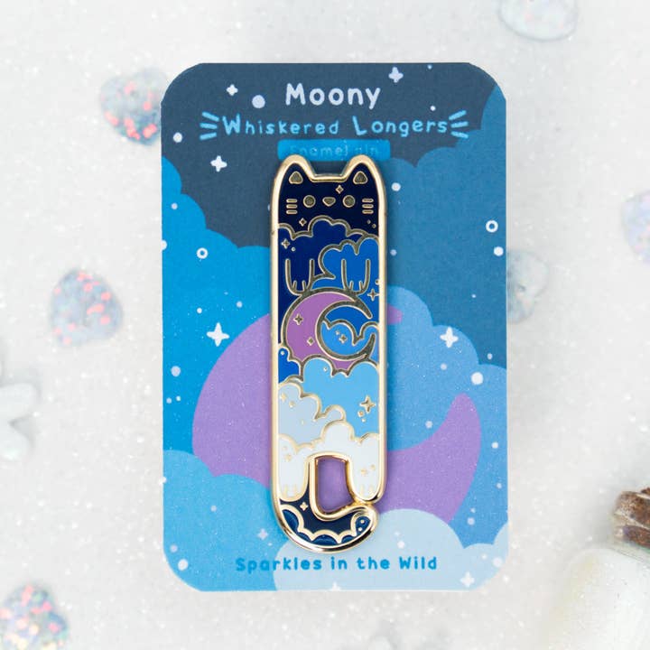 Moony Cat Pins - Whiskered Longers Collection pour la vente par Sparkles in the Wild