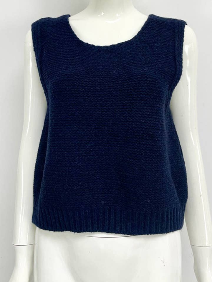 Mccolin - Vente Pull sans manches – femme - Gilet sans manches à dos ouvert avec nœud.3