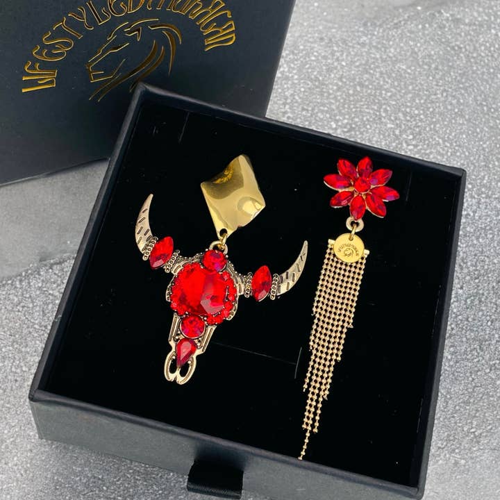Set de pendientes Rynlee rojo para venta al por mayor de Huracan