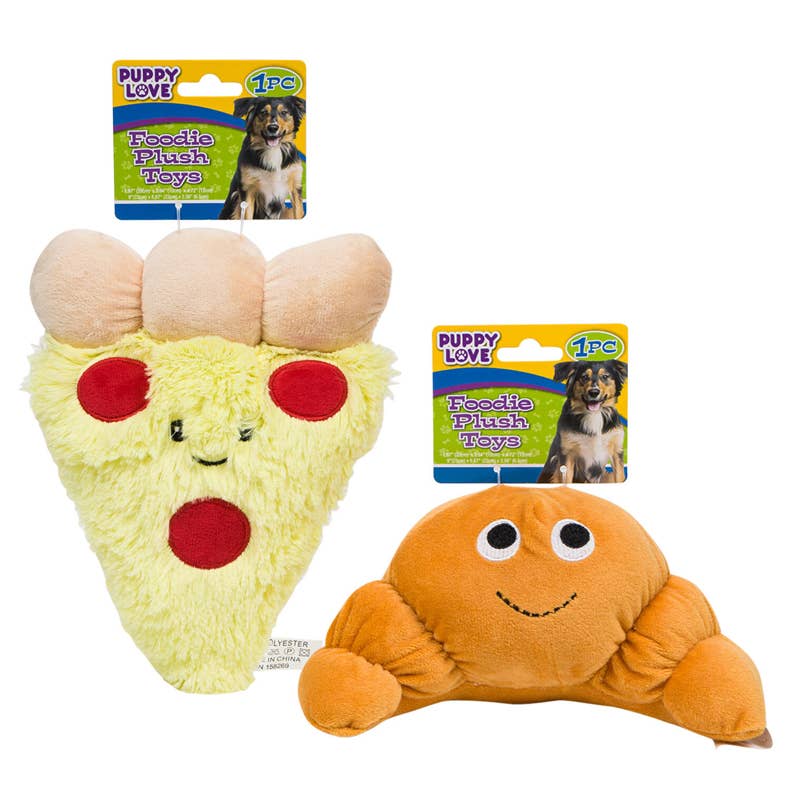 Deluxe Import Trading - Wholesale Stuffed/Plush Toy - Kids & Baby - Croissant/Pizza Pet Plush Toy- 8''- 2 Assortments0