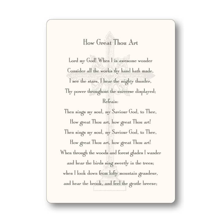 How Great Thou Art Hymn Prayer Card for wholesale by Shade Tree Greetings
