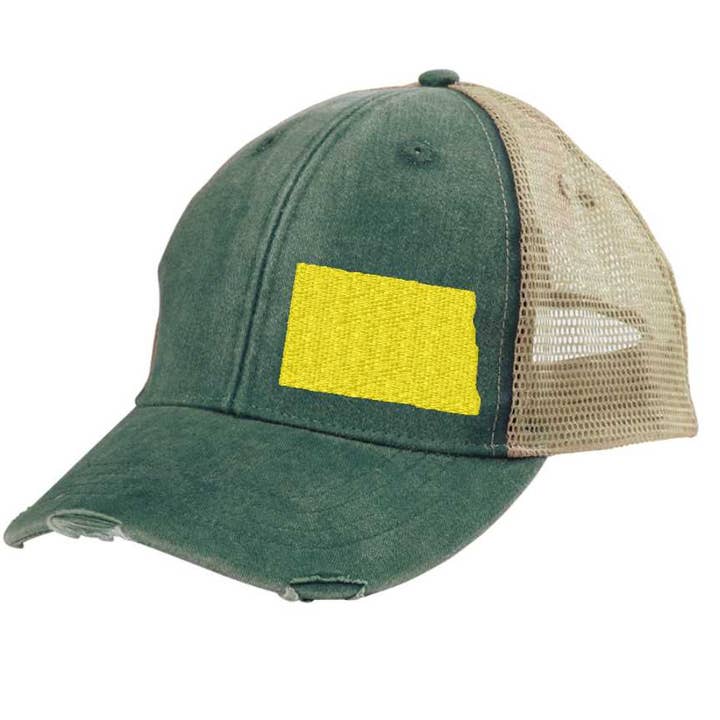 North Dakota Off Center Hat - Distressed Hat - Many Colors for wholesale by Gracie Designs
