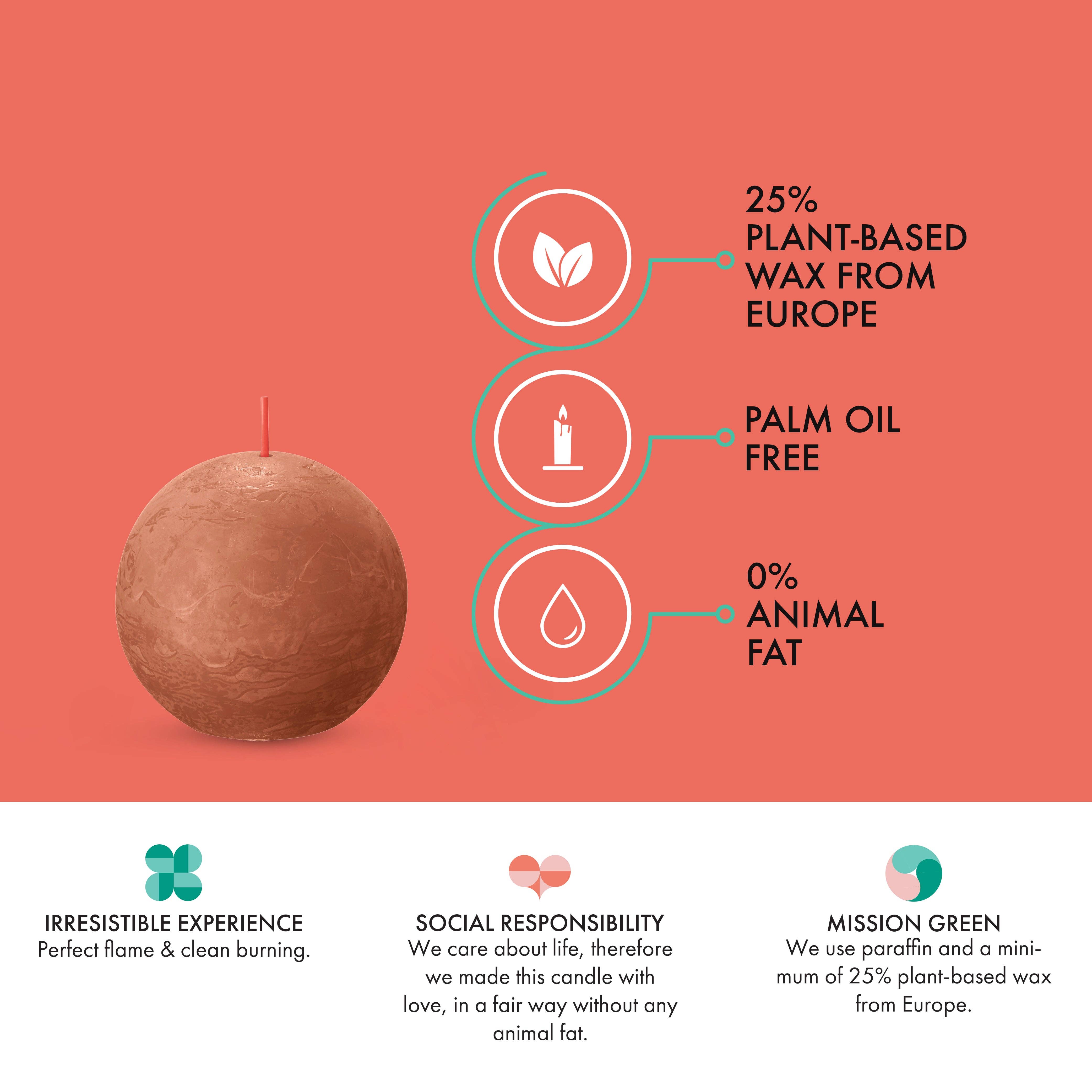 BOLSIUS – Velas de decoração por atacado – 6 Velas rústicas 3" - Inperfuted - Natural - Eco-Friendly - Cera Plant-Based - **Vendido Individualmente93