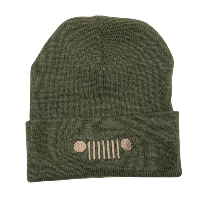 Gorra - Jeep Grille Flip Knit - Verde militar para venta al por mayor de Detroit Shirt Co.