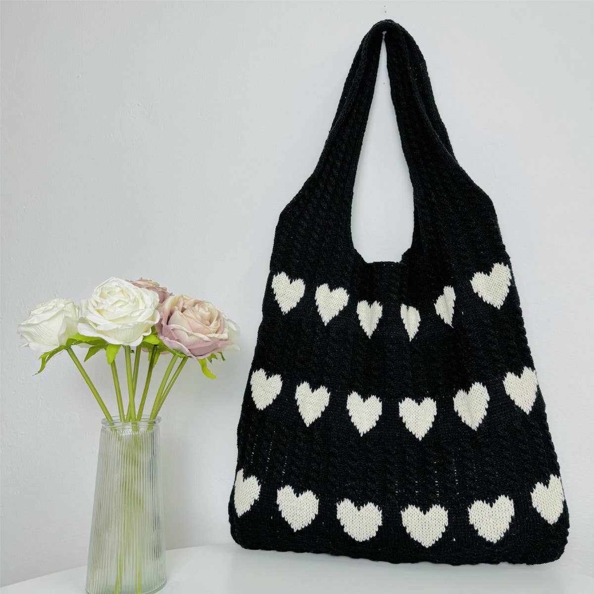 NINEXIS - Wholesale Tote Bag - Women's - CWAB1951_HEART KNIT TOTE BAG1
