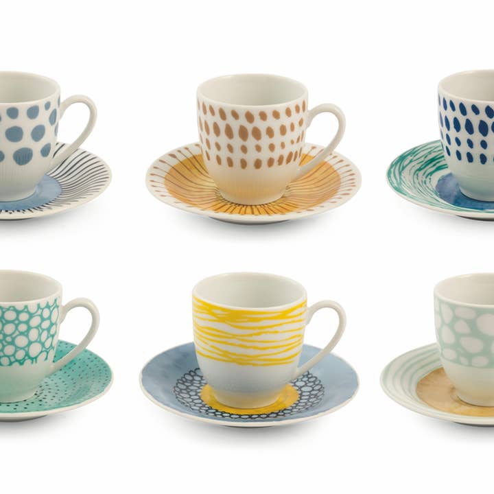 VdE Tivoli 1996 - Wholesale Coffee/Tea Cup - MAREA SET OF 6 COFFEE CUPS C/P #