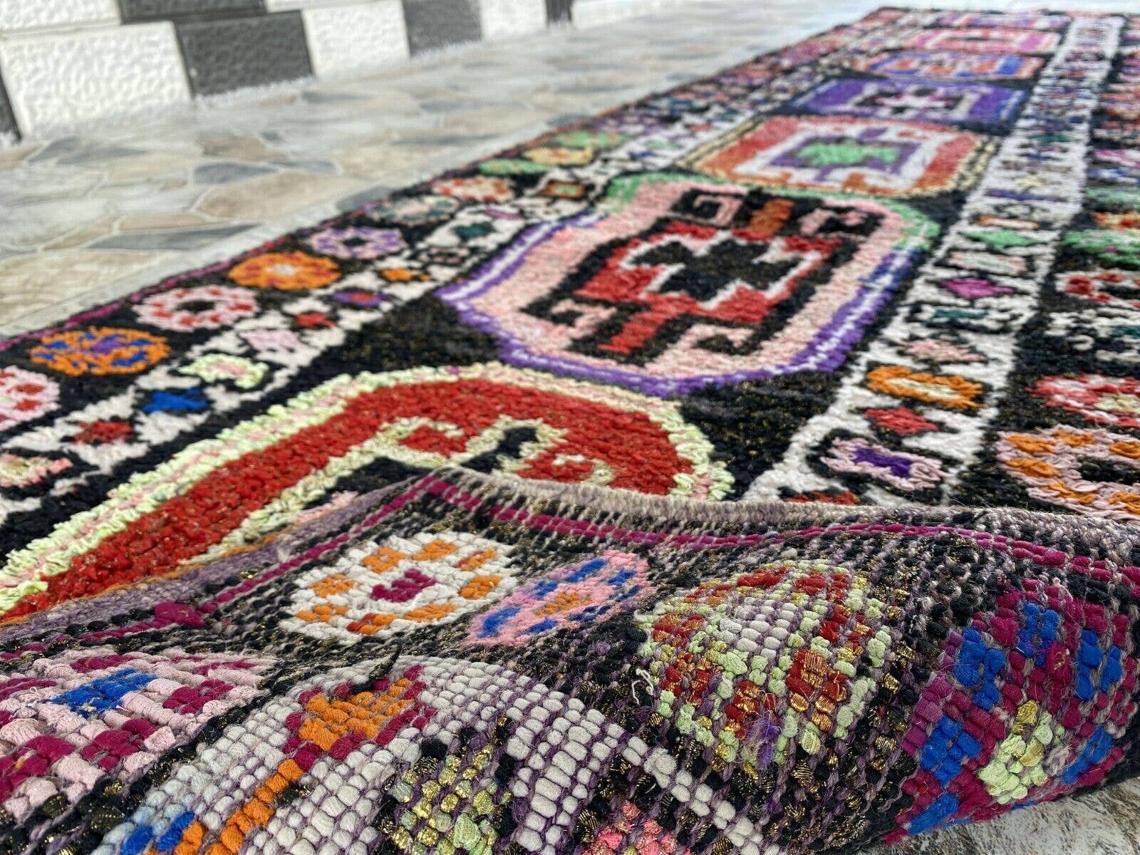 Oushak Rugs - Vente Tapis de couloir - Tapis Vintage Herki Tribal Turc Fait Main en Laine19