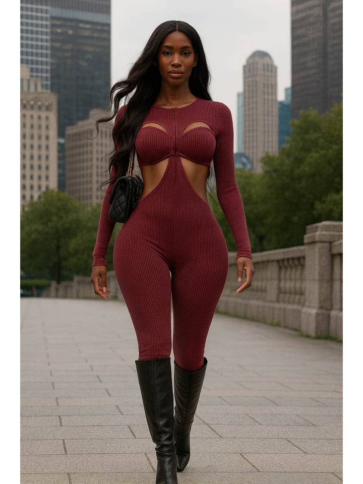 Dalia Studio - Wholesale Jumpsuit - Women's - MINERAL WASH OPEN BACK FRONT CUT-OUT JUMPSUIT4