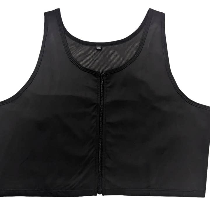 Black Zippered Crop Top Binder for wholesale by Bibipins