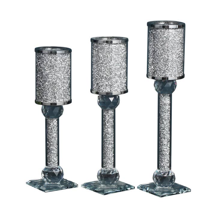 Ambrose Exquisite Juego de candelabros de plata de 3 piezas para venta al por mayor de Amazing Rugs