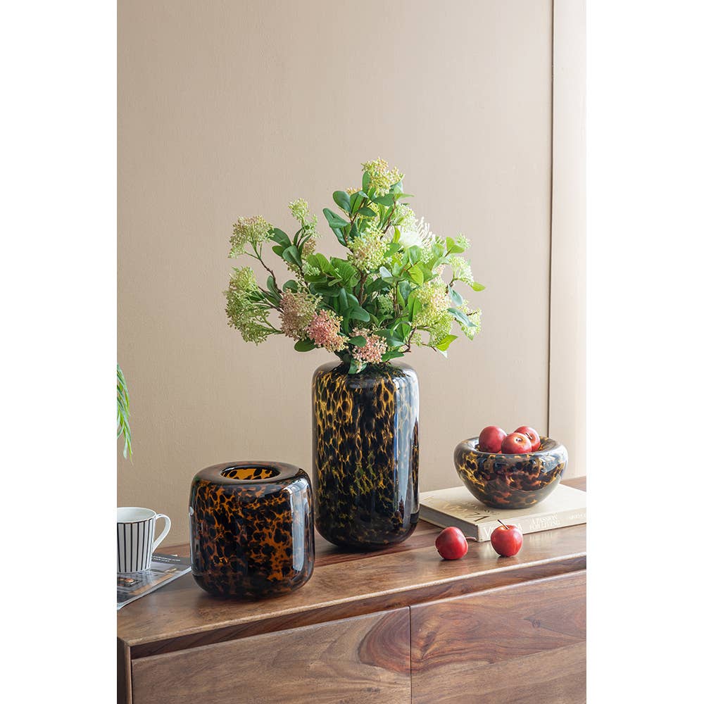 A&B Home Group Inc. - Wholesale Vase - 7.9x7.9" Amber Leopard Glass Vase11