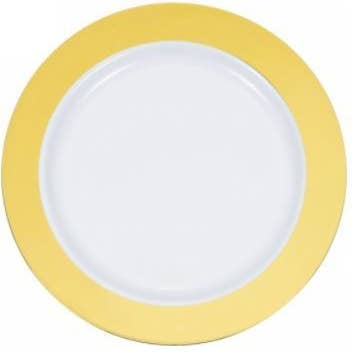 Party Expo, LLC – wholesale Tallrikar – 10,25 ”vit tallrik med massivt guld varm stämpel (8 antal)
