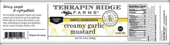 Terrapin Ridge Farms - Wholesale Mustard - Creamy Garlic Mustard1