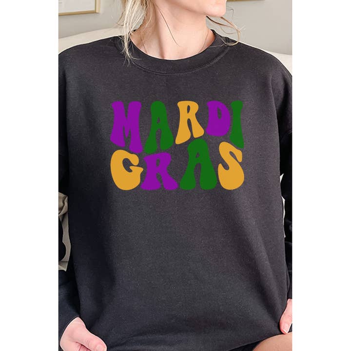 Sudadera con estampado de Mardi Gras Groovy para venta al por mayor de Select Apparel