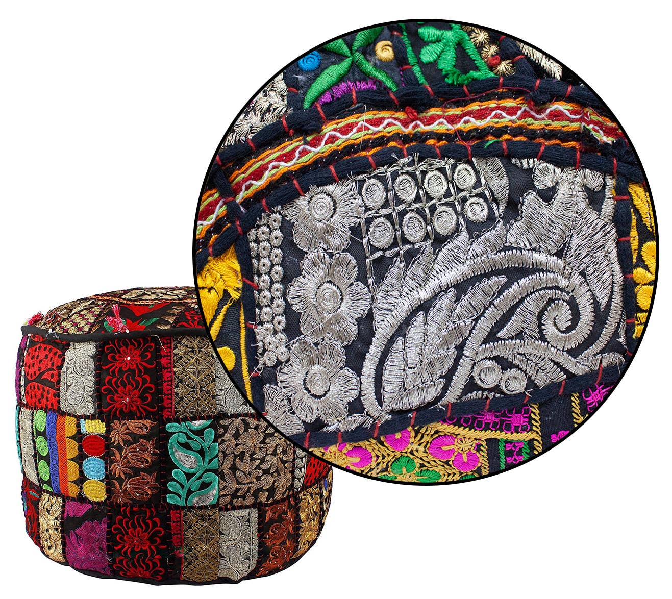 Aakriti Inc. - Wholesale Pouf - Aakriti Gallery Indian Pouf Footstool Ethnic Pouf Cover11