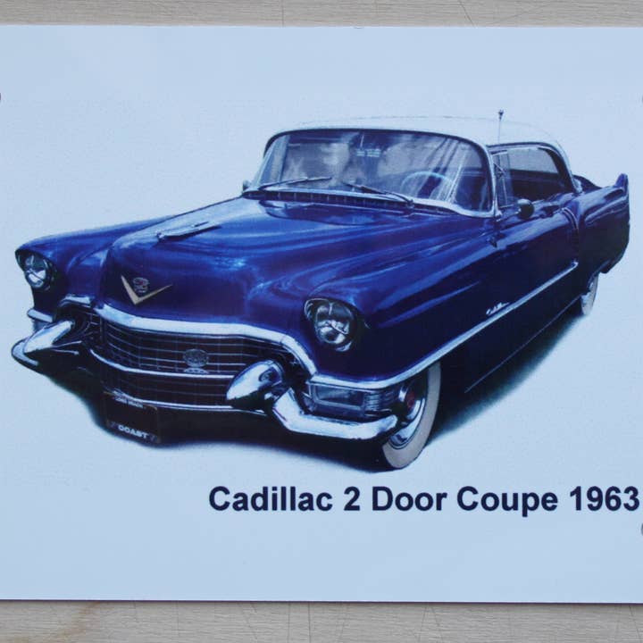 Cadillac Coupe de Ville 1963 - Metal Plaque (8.25 x 5.75in) for wholesale by Witherden's Workshop