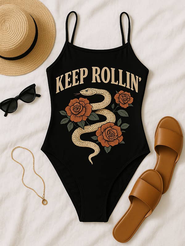 Keep Rollin’ Snake Baby Swimsuit for wholesale by Life Clothing Co