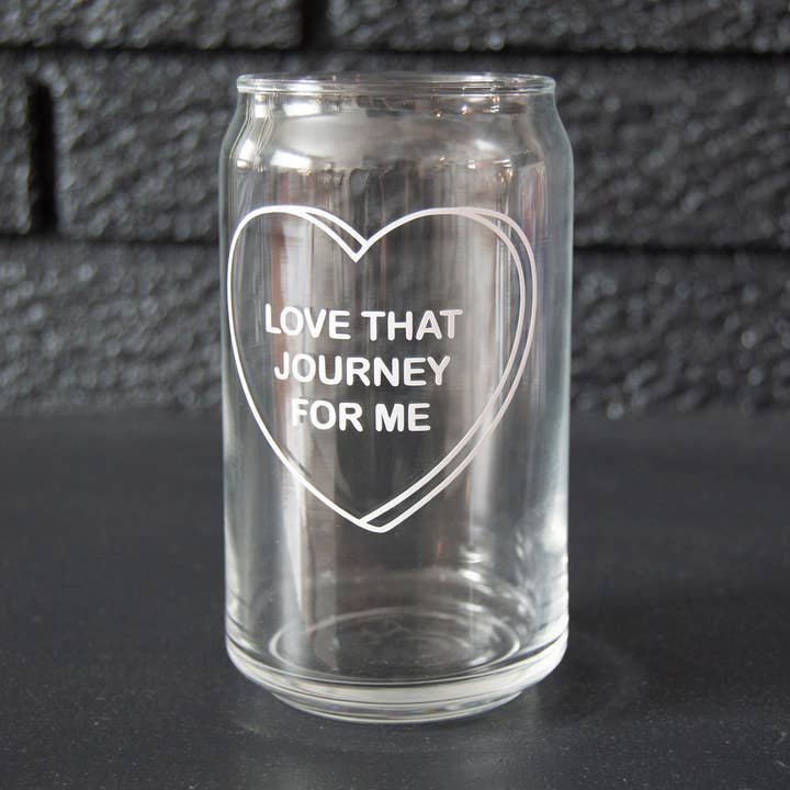 Verre en forme de canette Love That Journey For Me pour la vente par Butler Design Co.
