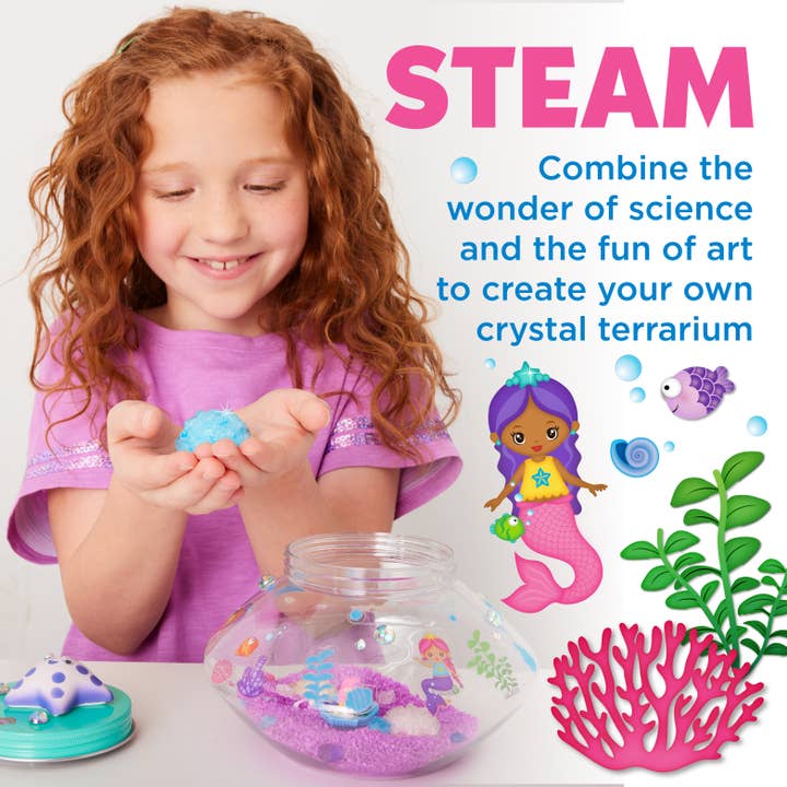 Faber-Castell / Creativity for Kids - Wholesale DIY Craft Kit - Kids - Grow Your Own Crystal Mermaid Terrarium DIY Kit for Kids