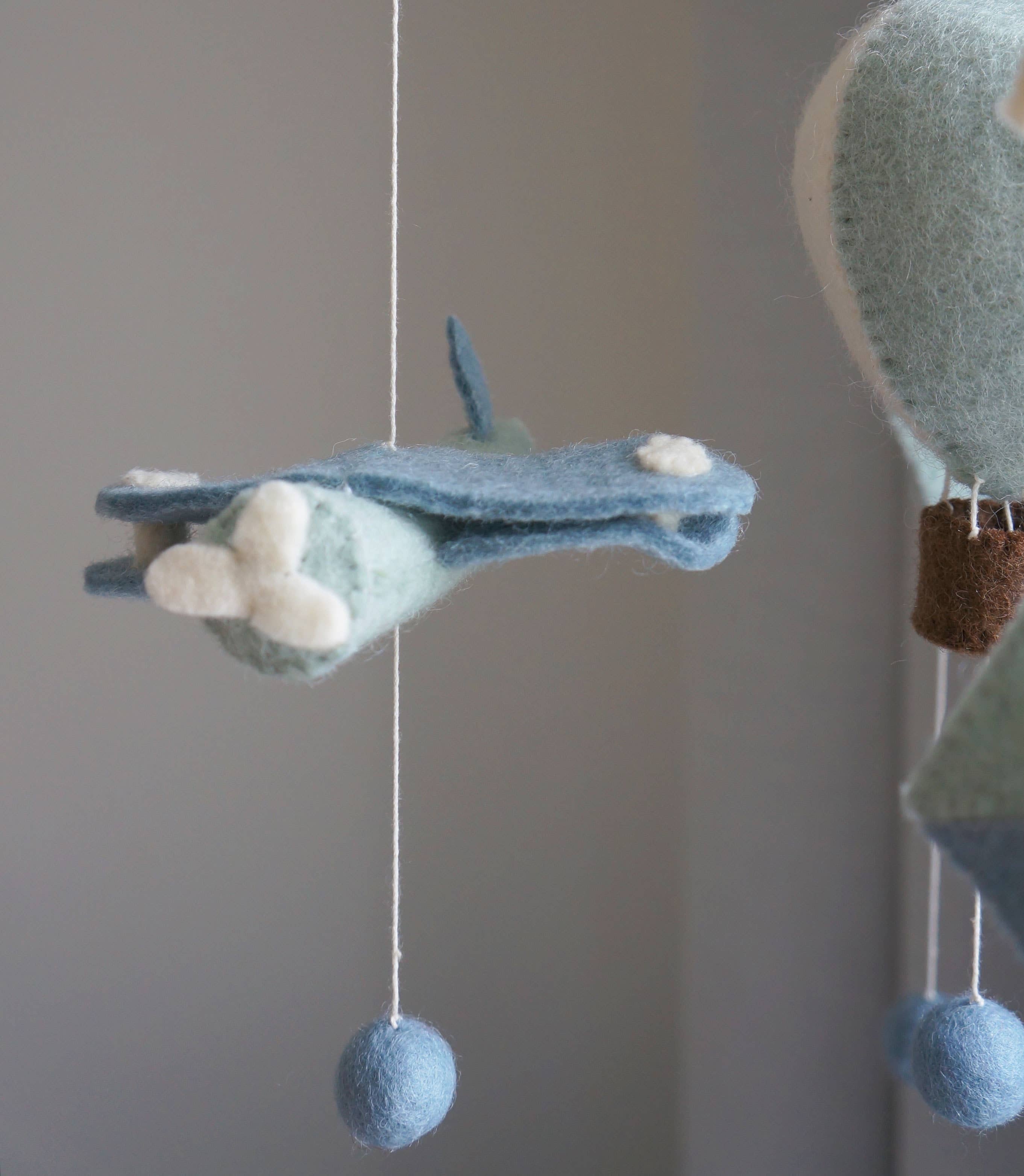 Gamcha - Venta al por mayor Juguete móvil para bebé - Móvil, globo aerostático, avión/cometa, azul2