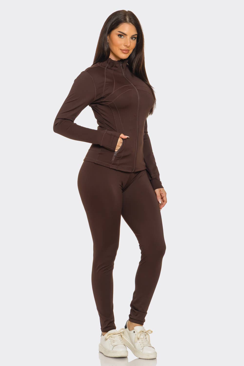 Julia by LoveJ - Wholesale Activewear Set - Women's - Front Zip Up Jacket And Leggings Set17