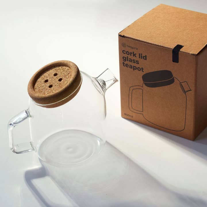 Teapro – Großhandel Teekannen – Teapro Designer-Teekanne aus Glas mit Korkdeckel, 800 ml