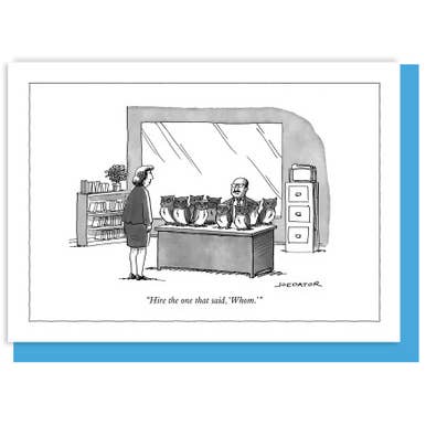 (H) 'WHOM' - 5x7 NEW YORKER CARD for wholesale by Nelson Line