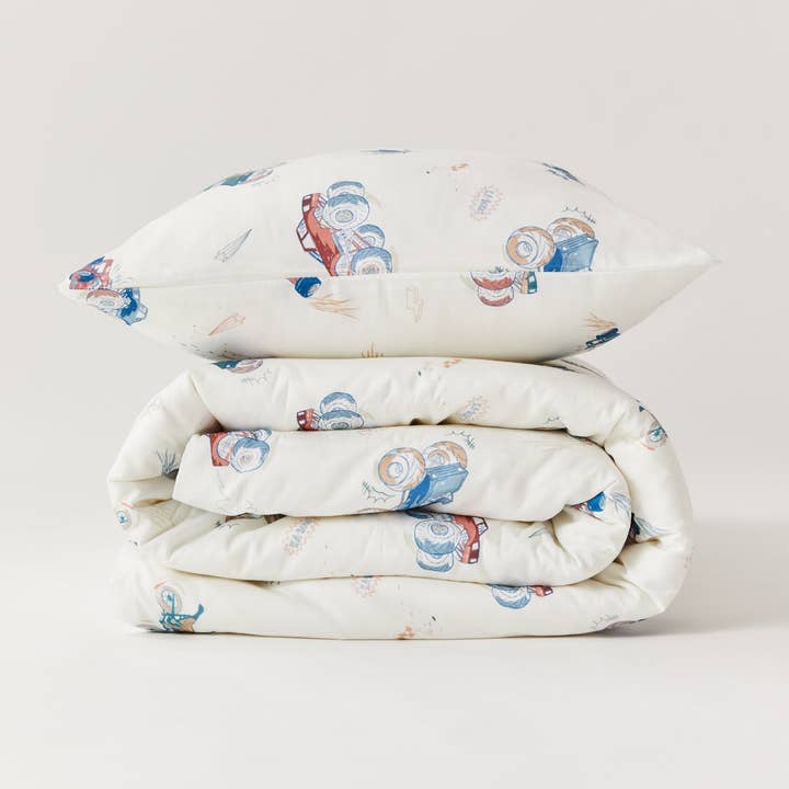 Vehicles Organic Cotton Duvet Cover & Pillowcase for wholesale by Kabode