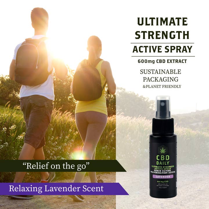 Earthly Body - Wholesale Pain Relief Spray/Cream - CBD Daily Ultimate Strength Active Spray Lavender 600mg2