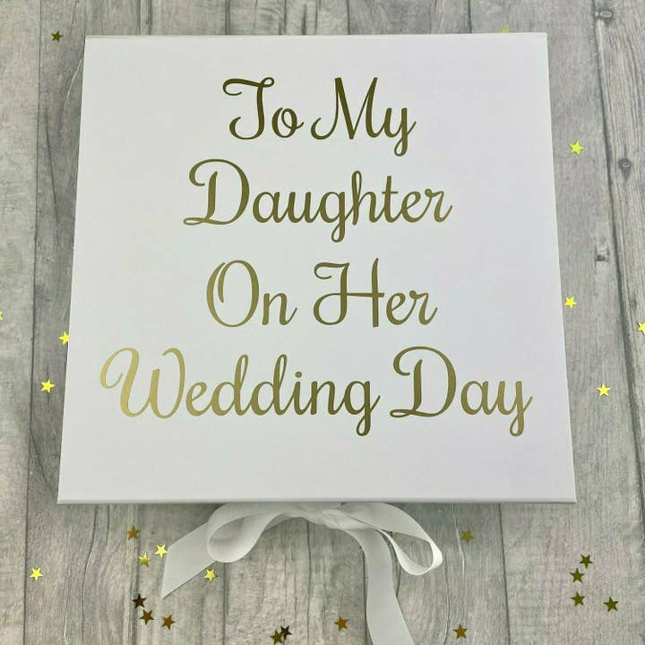 À Minha Filha no Seu Dia do Casamento Caixa Presente Keepsake por atacado de Personalised Baby Clothes and Gifts