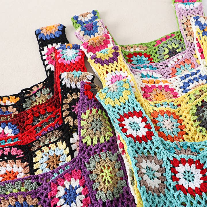 Funkyrel® Atzbranding Limited - Wholesale Tote Bag - Women's - Vintage Handmade Crochet Bag - Exquisite Handcrafted Handbag