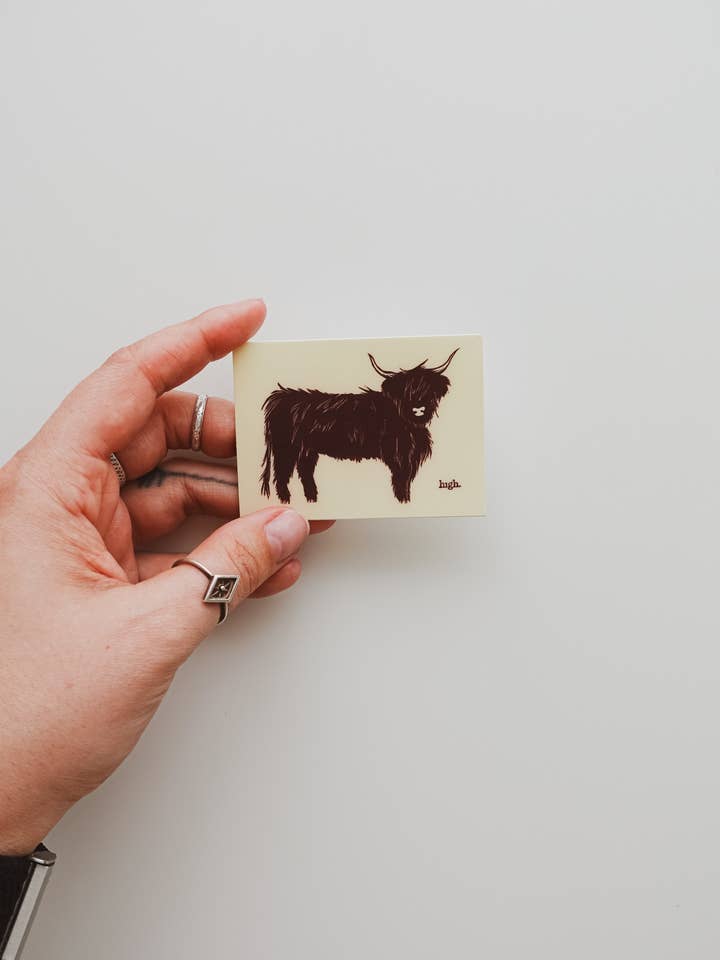 Highland-Kuh-Aufkleber für den Großhandel von Sharell Katelynn