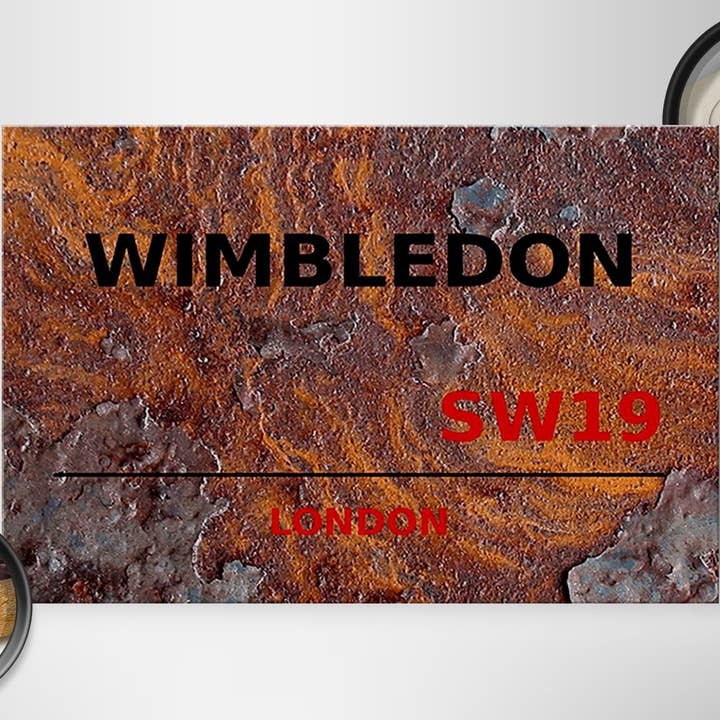 Femer - Wholesale Sign - Wimbledon SW19 Rust London Wooden Sign 30x20cm1