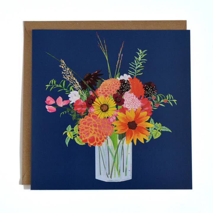 Meadow Bothy Flowers Greeting Card for wholesale by Iona Shepherd Designs
