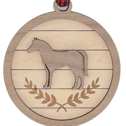 Adorno navideño de Navidad con solapa de caballo para venta al por mayor de Woodlander Workshop