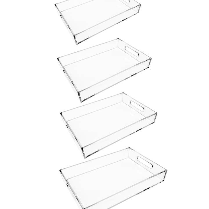 DesignStyles Home - Wholesale Serving tray - Simply Brilliant 4 Rectangular Serving Trays with Handles2