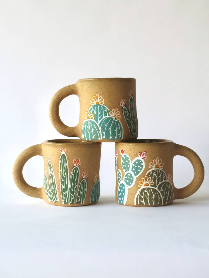 Colorful Cactus House Mug for wholesale by Melville Ceramics