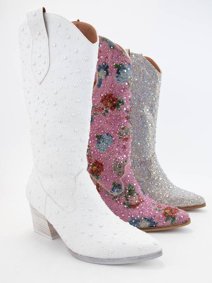 CCOCCI - Wholesale Cowboy Boots - Women's - DAZZLING RHINESTONE JEWELED MID-CALF GLAM WESTERN BOOTS9