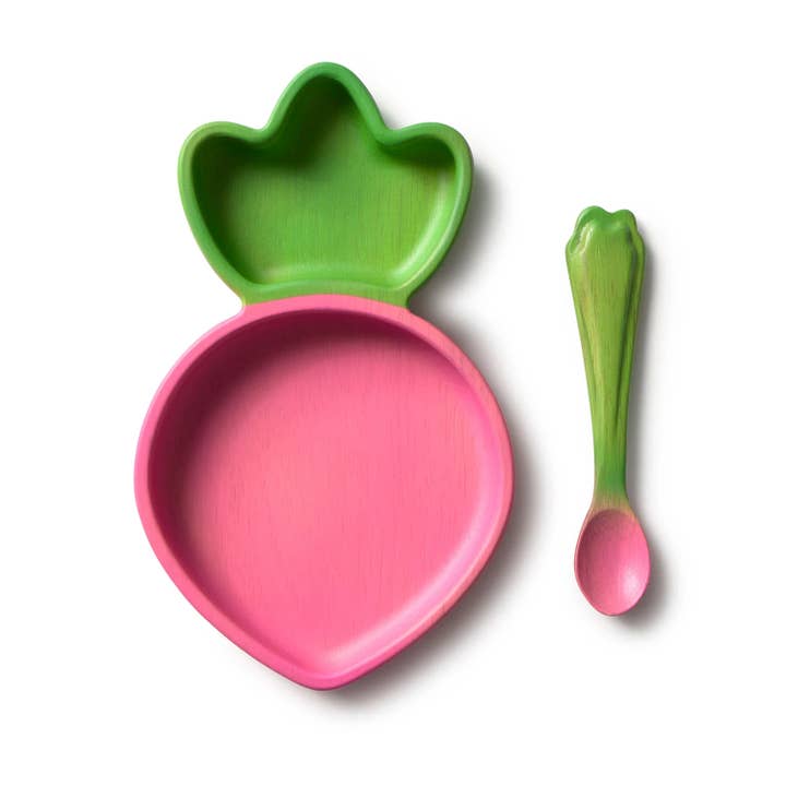 Oli&Carol Ramona the Radish Plate & Spoon Set for wholesale by Little Concepts Distribution Ltd