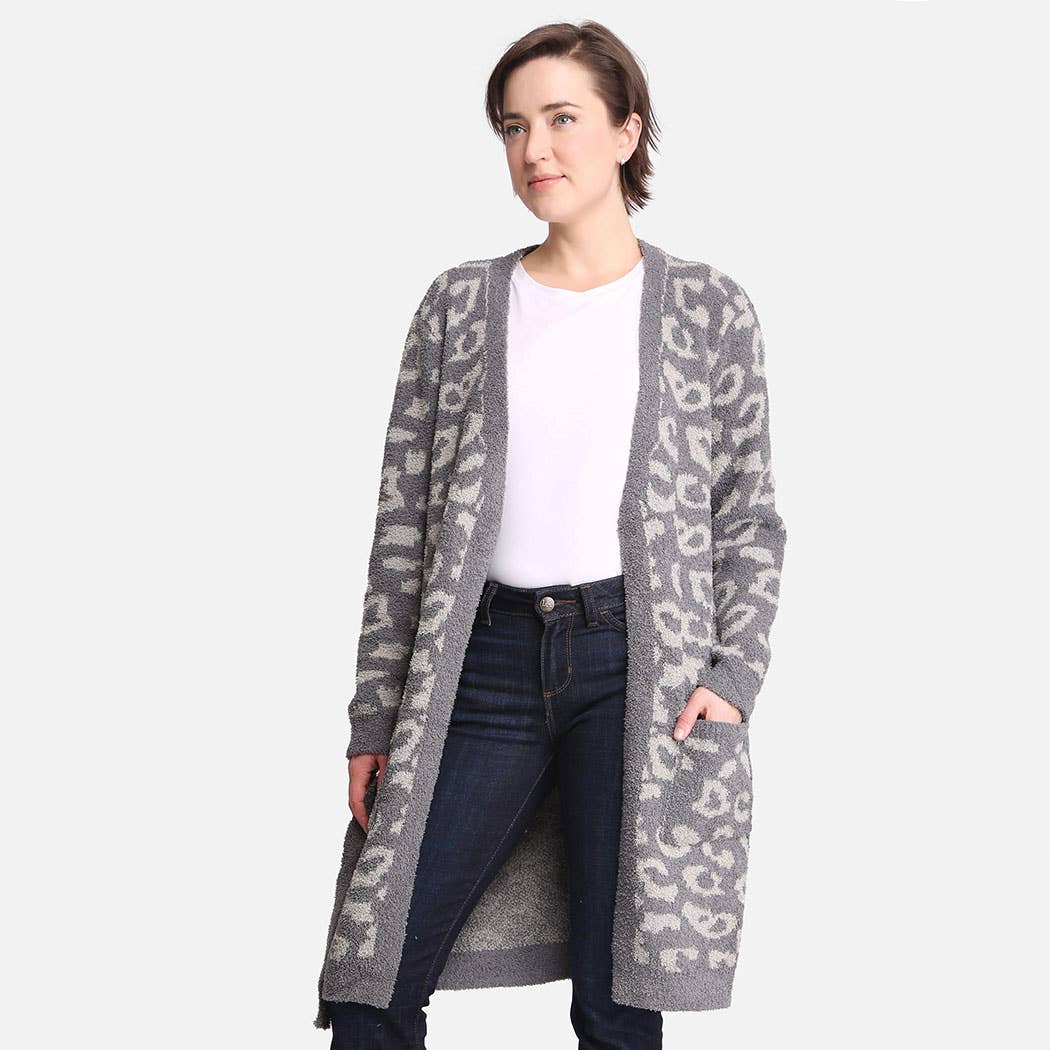 Fashion City - Venta al por mayor Bata - Mujer - Bata suave para mujer con estampado de leopardo, bolsillos y cinturón10