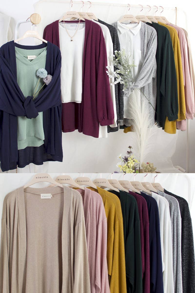 NINEXIS - Vente Cardigan – femme - CARDIGAN EN TRICOT DOUX ET CHAUD À COUPE AMPLE CWOCAL156-M_M_11