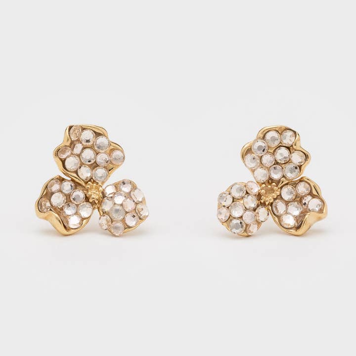 COLLAR DE SEDA CON STRASS EN FORMA DE TRÉBOL para venta al por mayor de Cecile Boccara