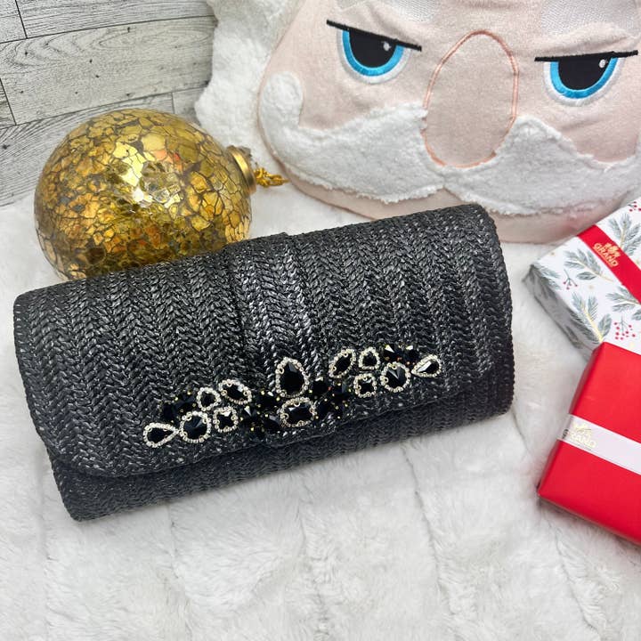 Black Sparkly Clutch | Erika Williner Designs for wholesale by Erika Williner Designs