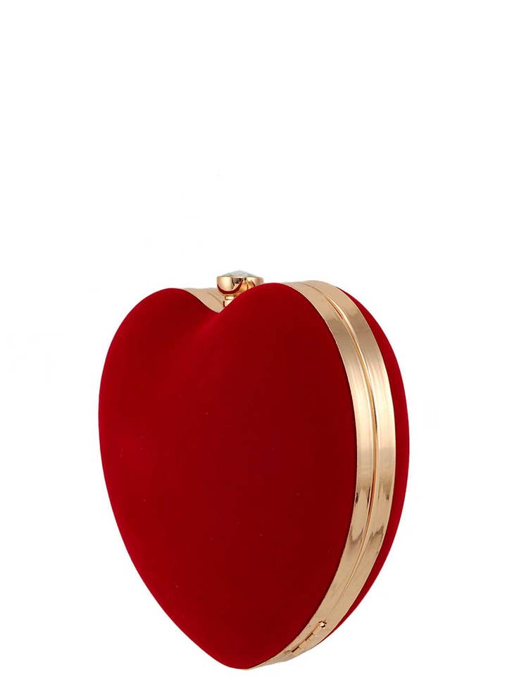 VELVET HEART SHAPE CROSSBODY BAG LA6176 for wholesale by anbfashion