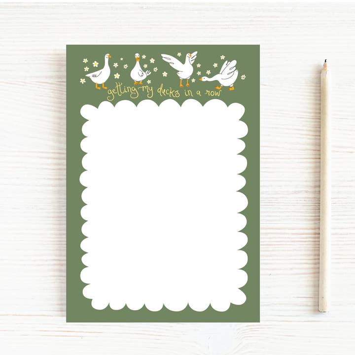 Bloc-notes "Mettre mes canards en rang" pour la vente par The Paxton Press