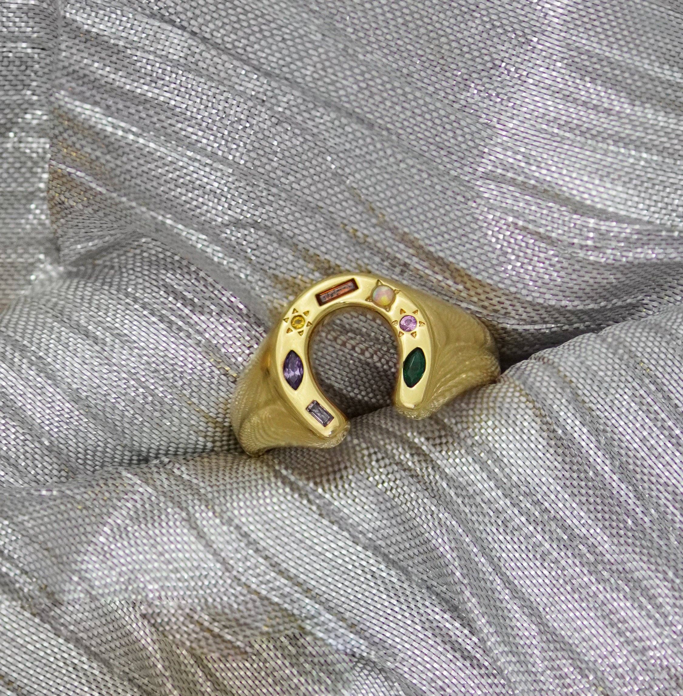 Junk Jewels Ltd – wholesale Signet ring – Kaleidoscope Lucky Charm Signet Ring1