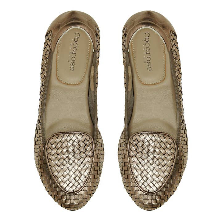 Clapham - Mocasines de piel trenzada peltre para venta al por mayor de Cocorose London