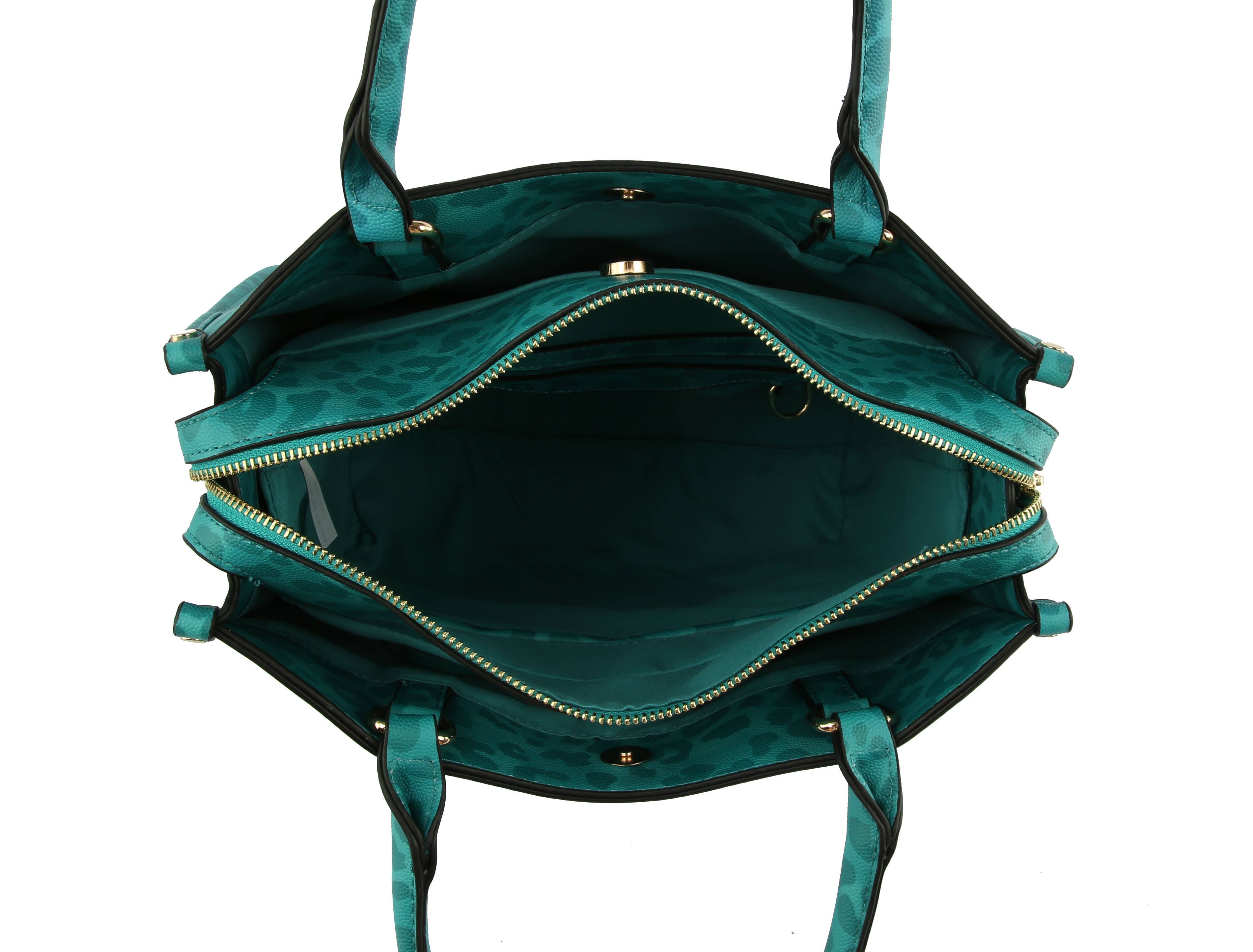 Handbag Factory Corp - Wholesale Tote Bag - Women's - Multi Compartment Leopard Hand Tote Set7