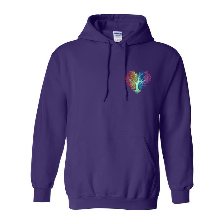 Rainbow Heart Tree - Hooded Sweatshirt for wholesale by Wears The Mountain